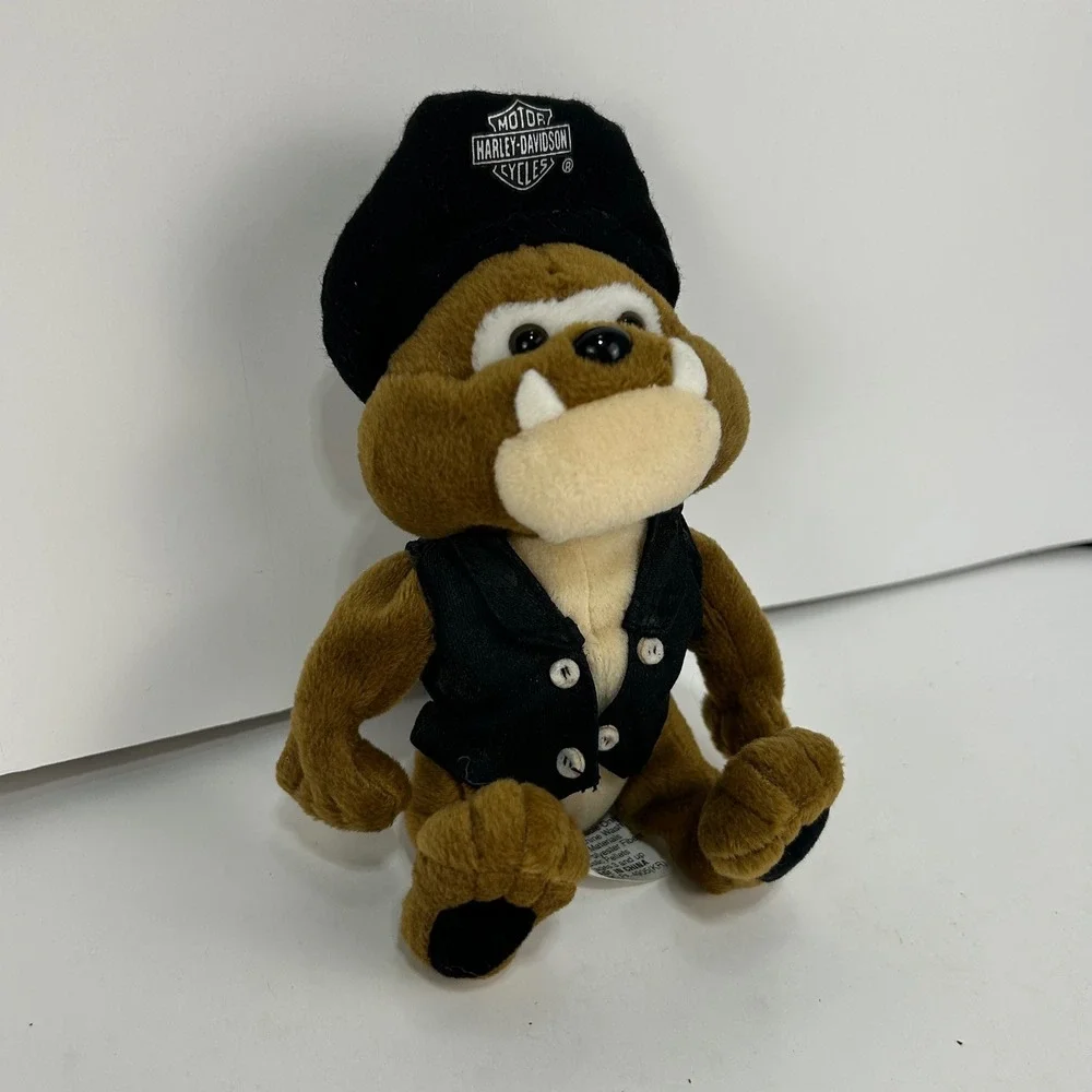 Vintage 1999 Harley Davidson Bulldog Plush Biker Dog Hat Vest Cavanagh Group 8